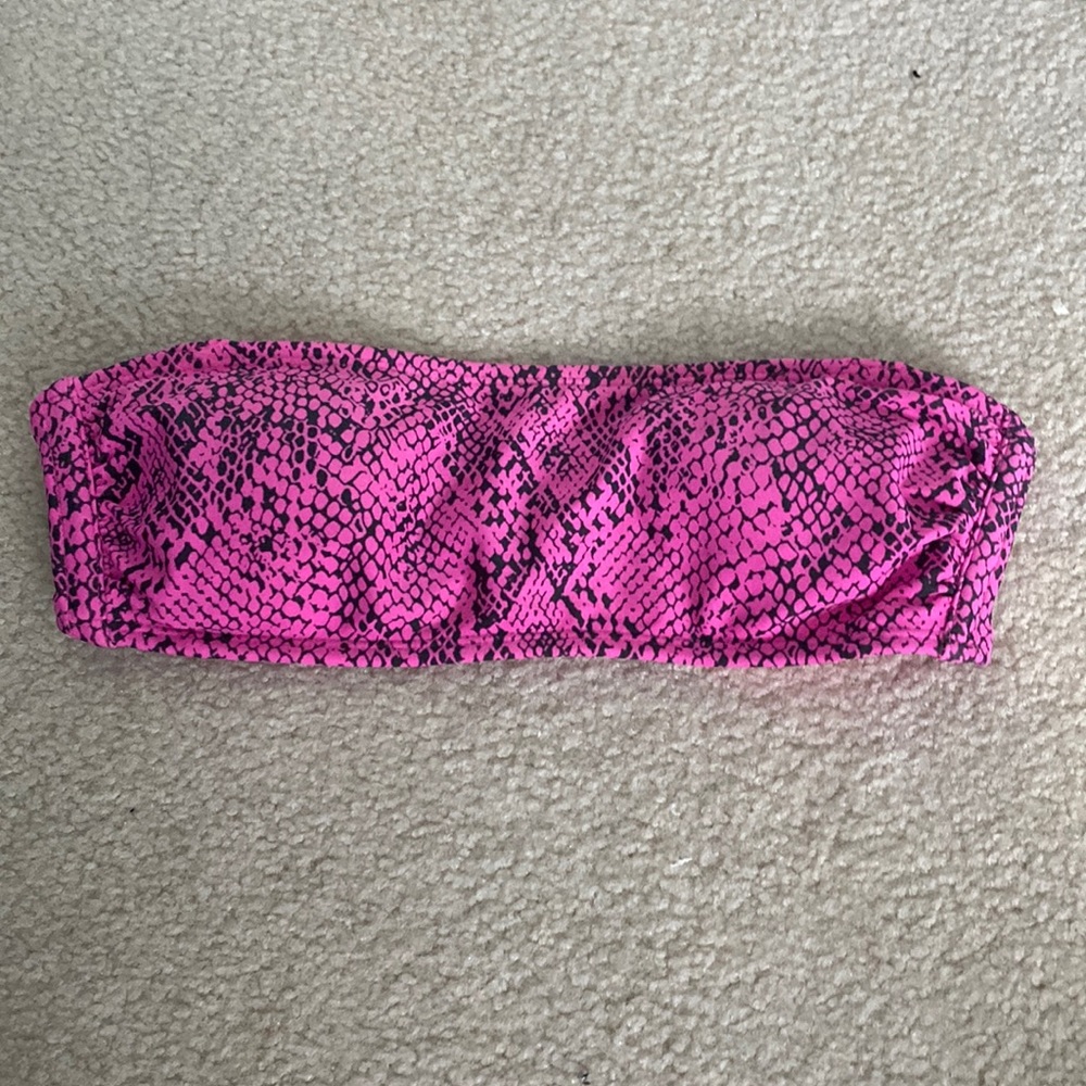 Snakeskin bandeau bikini top!